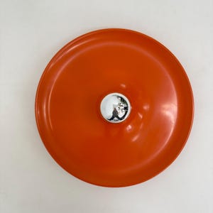 Mid-century design honsel orange space age disc lamp , 1970s attributed to Charlotte Perriand for les arcs