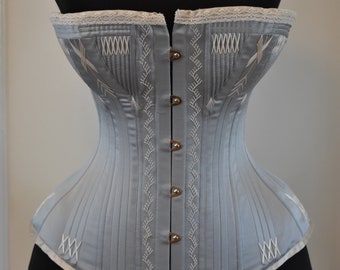 Fenway Custom 1870s Silk Satin Victorian Corset Reproduction – Based on Extant Museum Piece