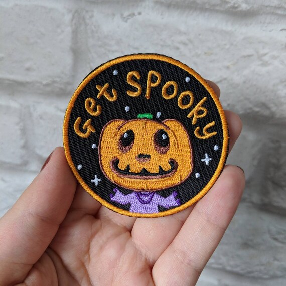 Spooky Jack Pumpkin - Animal Crossing inspired embroidery patch