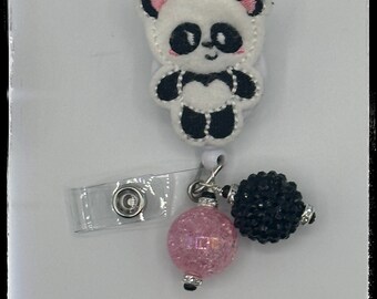 Portatarjetas retráctil con forma de oso panda, regalo para enfermeras