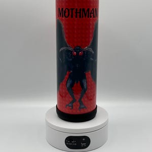 Mothman Tumbler – Gothic Cryptid Travel Mug with Lid – Spooky Gift for Horror Fan or Paranormal Believer