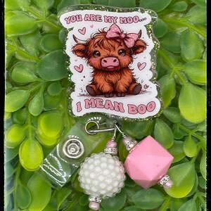 Cute Cow Valentine Badge Reel