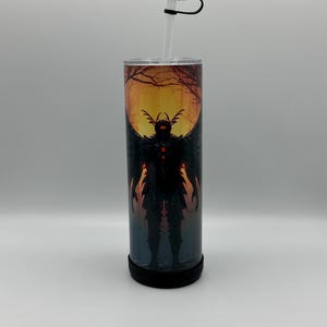 Mothman Tumbler – Gothic Cryptid Travel Mug with Lid – Spooky Gift for Horror Fan or Paranormal Believer
