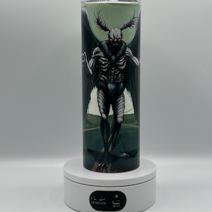 Mothman Tumbler – Gothic Cryptid Travel Mug with Lid – Spooky Gift for Horror Fan or Paranormal Believer
