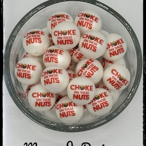 Ohio Choke on These Nuts Vinyl Sticker – Funny Buckeye Rivalry Decal – Adult Humor Gift for Tailgate or Truck