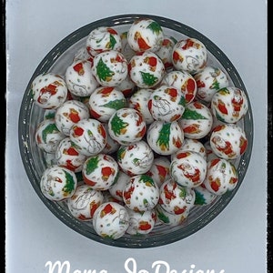 Christmas 15 mm silicone beads