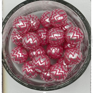 Pink Chevron Acrylic Beads