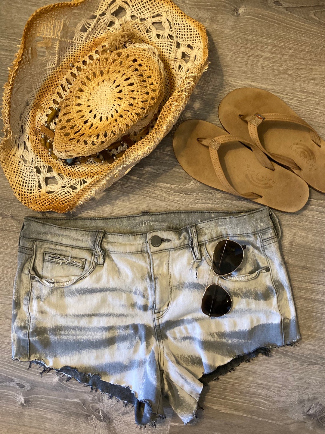 Acid Washed Shredded Gray Booty Shorts Etsy