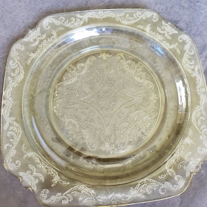 Vintage Madrid Amber Depression glass luncheon plate