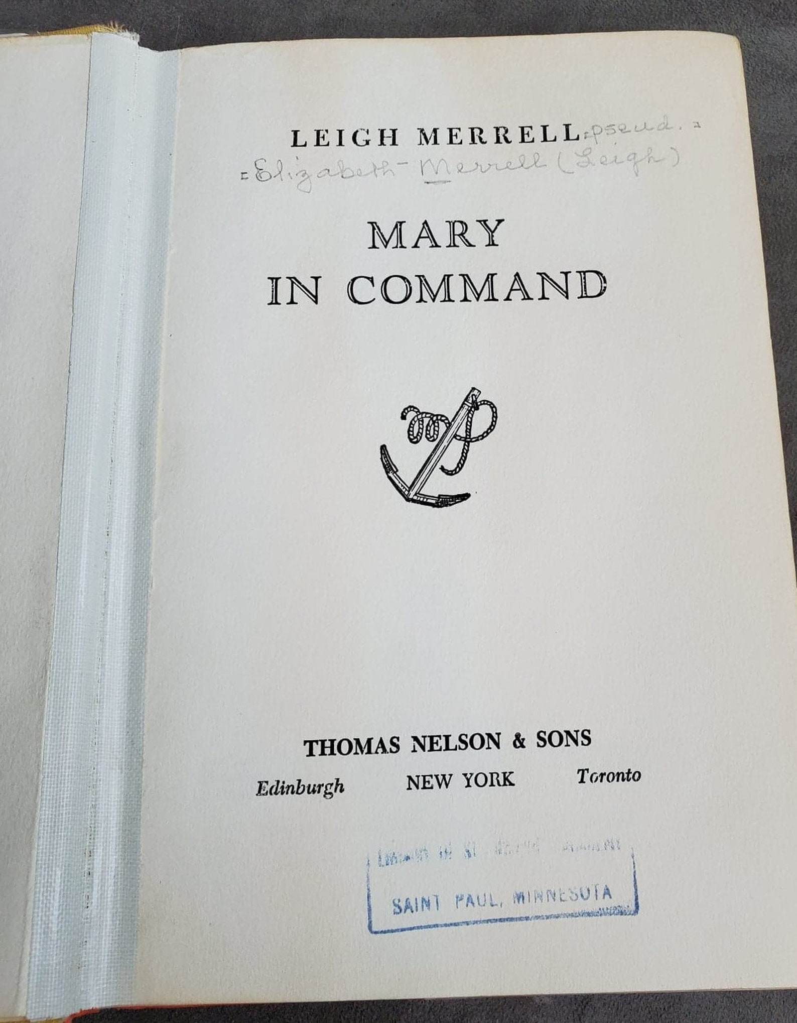 Vintage book Mary in Command by Leigh Merrell Etsy