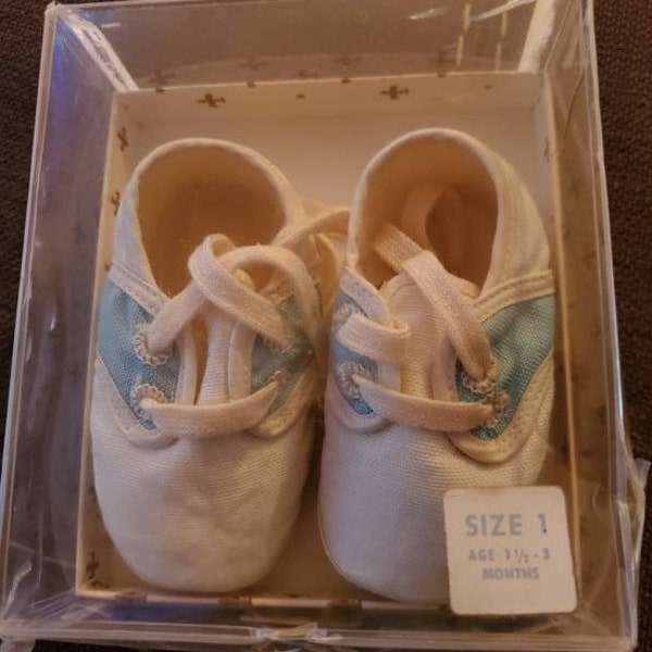 1960s vintage baby shoes in original box with original Target price tag