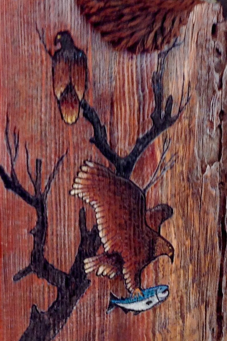 Golden Eagle Carved Wood, Eagle Wall Art, Hand Carved Barn Wood ...