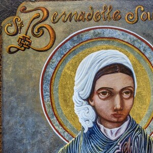 8x10in Saint Bernadette Soubirous of Lourdes Icon giclee print on fine cotton archival paper, signed by the artist