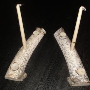 Birke Herzstück-Kerze-Halter-paar