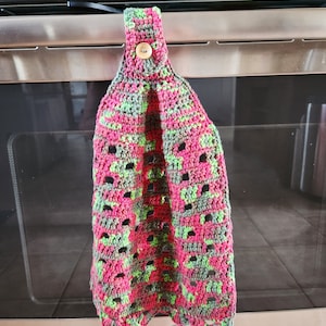 Kitchen Towel, Crochet Hanging Towel, Hanging Kitchen Towel, Handmade Kitchen Towel