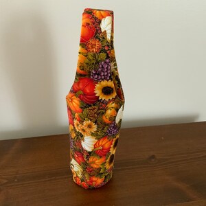 Wine Bottle Carrier, Cotton Wine Bottle Carrier, Fall Print Wine Carrier, Gift Bag Wine, hostess gift, wine accessories