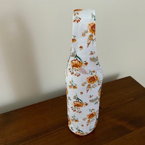 Wine Bottle Carrier, Cotton Wine Bottle Carrier, Fall Print Wine Carrier, Gift Bag Wine, hostess gift, wine accessories