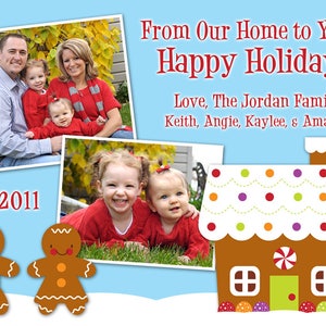 Gingerbread Cookies Christmas Photo Card -- Holiday Photo Card -- Custom Digital Printable File