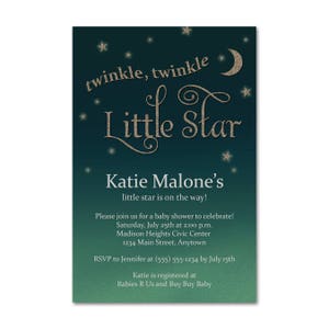 Twinkle Twinkle Little Star Baby Shower Invitation -- Custom Digital File