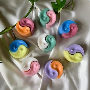 Yin Yang Candle, Pastel Colors, Aesthetic Home Decor, Decorative Candles, Gift for Her