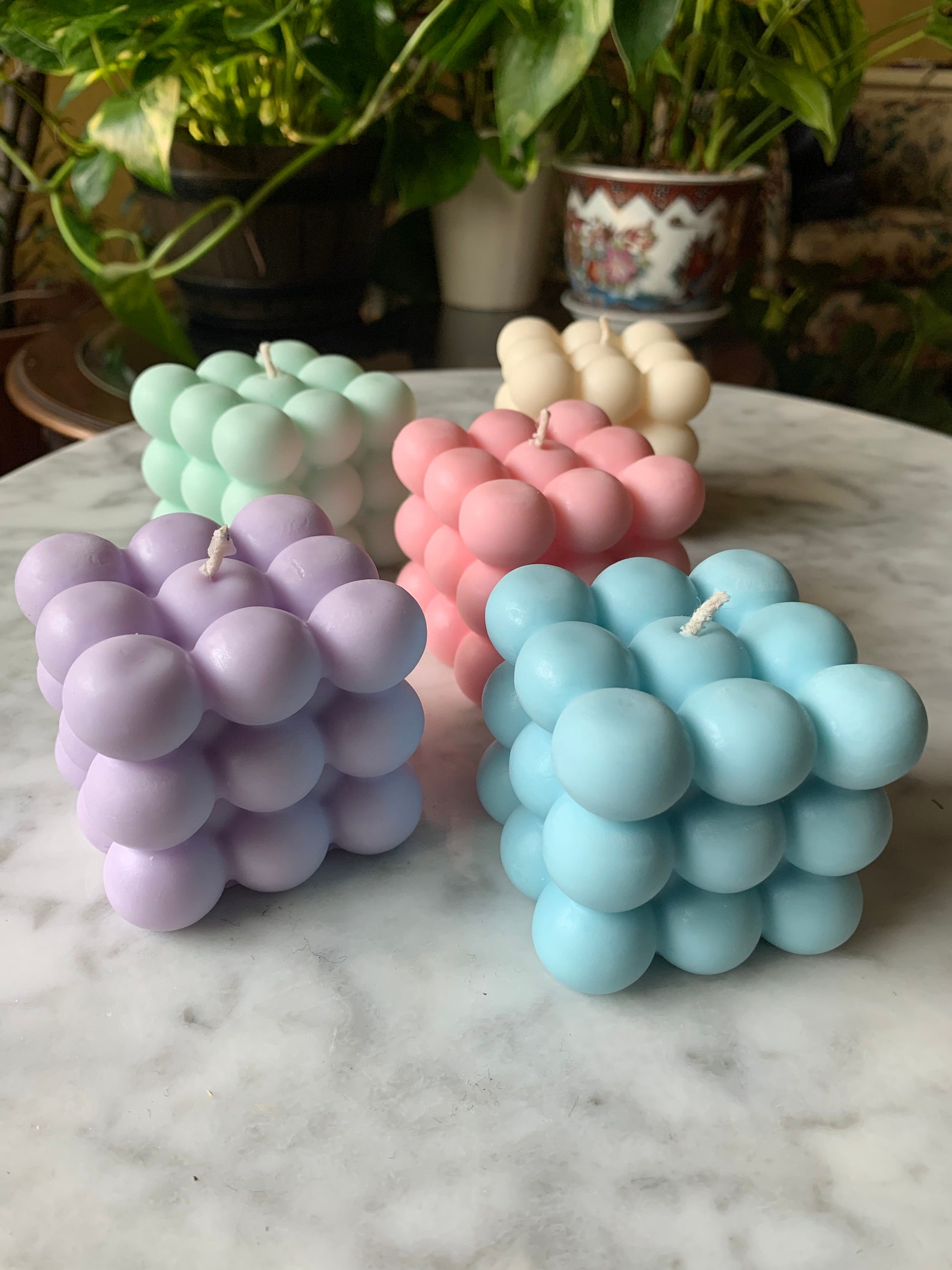 Bubble Cube Candle Aesthetic Candle Decorative Candles Etsy Australia