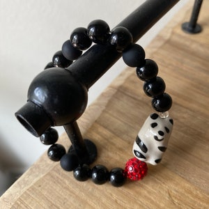 Panda Bracelet, a stretchy handmade bracelet