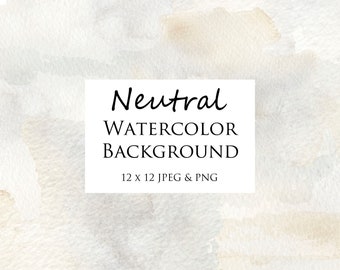 Watercolor Art Background, Neutral Greys, Digital Paper 12 x 12, Hand Painted Abstract Background No License Free Commercial Use