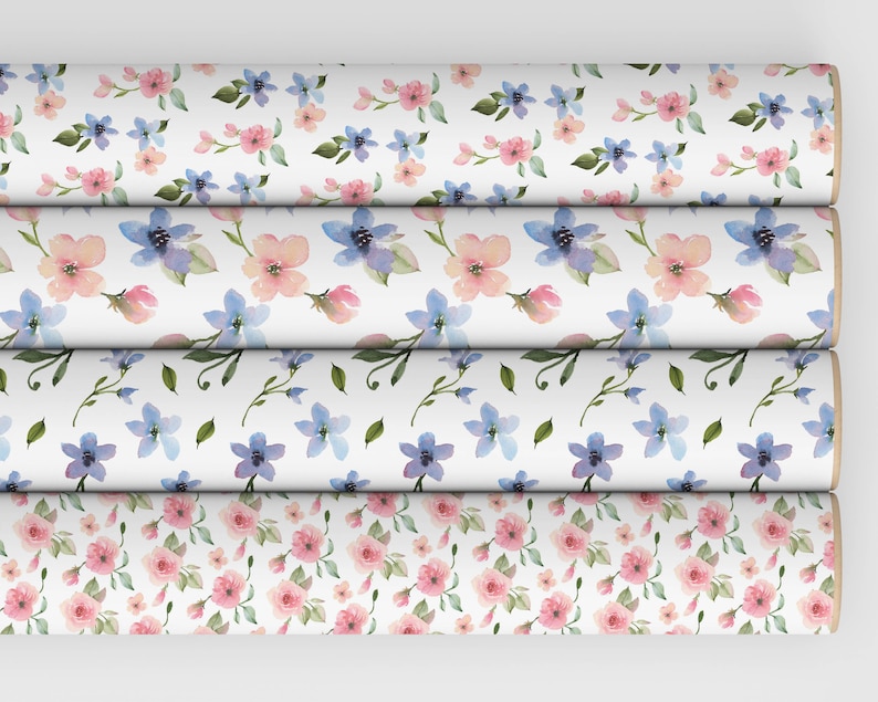 Pink and Blue Flowers Baby Shower Gender Reveal Blush Pink Etsy