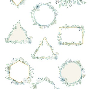 Greenery Frames and Wreaths, Watercolor Clip Art, Eucalyptus Frames ...
