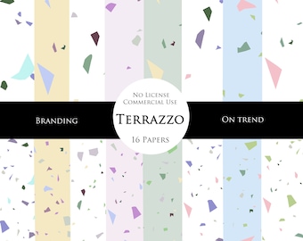 Terrazzo Paper,  Abstract Backgrounds, Digital Papers, Instant Download, JPEG, Branding, Packaging, POD Products, Social Media Background