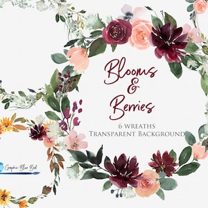 Couronnes florales de Bourgogne et de blush, Fleurs de Bourgogne et de blush, Couronne d’automne, Mariage d’hiver, Mariage d’automne, Couronne de fleurs blanches, Couronne florale