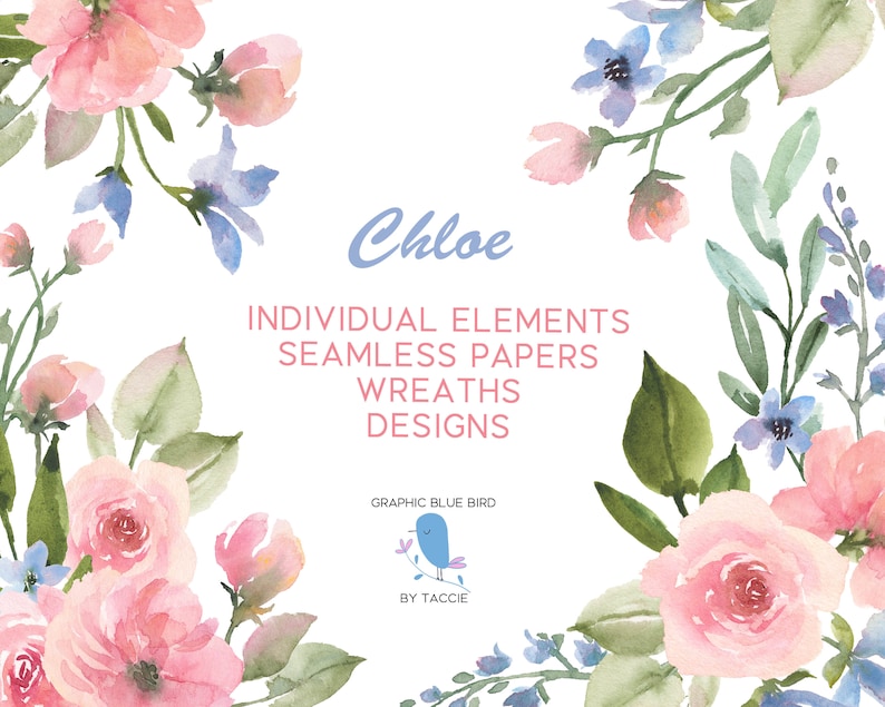 Pink and Blue Flowers Baby Shower Gender Reveal Blush Pink Etsy