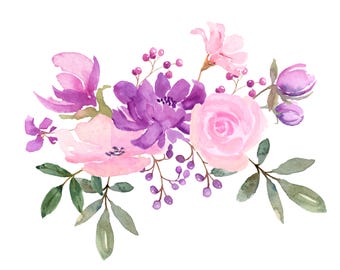 Fresh Springtime Flowers in Purple Pink and Lavender - Etsy