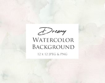 Watercolor Art Background, Soft Grey with Light Pink, Digital Paper 12 x 12, Hand Painted Abstract Background No License Free Commercial Use