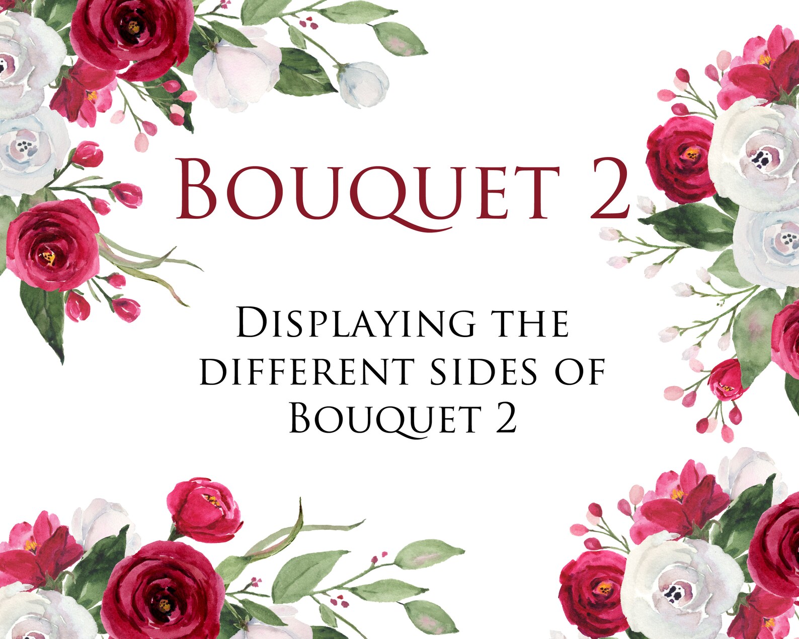 Burgundy & White Bouquets Watercolor Clipart Red Flowers - Etsy