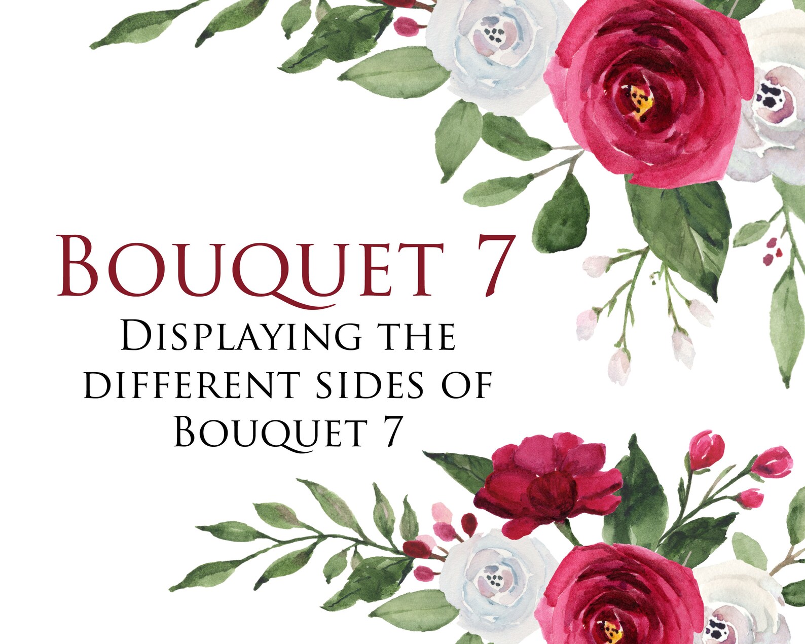 Burgundy & White Bouquets Watercolor Clipart Red Flowers - Etsy