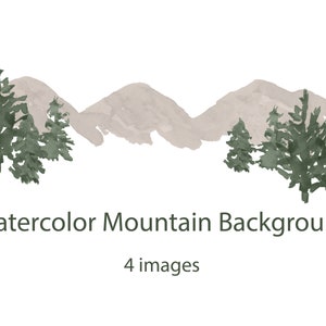 Watercolor Backgrounds, Mountain and Woods Background, Watercolor Washes, Mountain and Trees Background Image