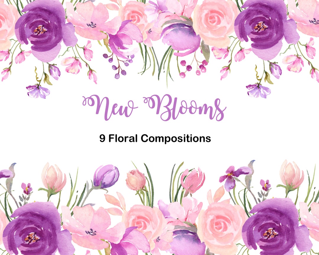 Watercolor Pink Flower Wrapping Paper Posters Stock Illustration