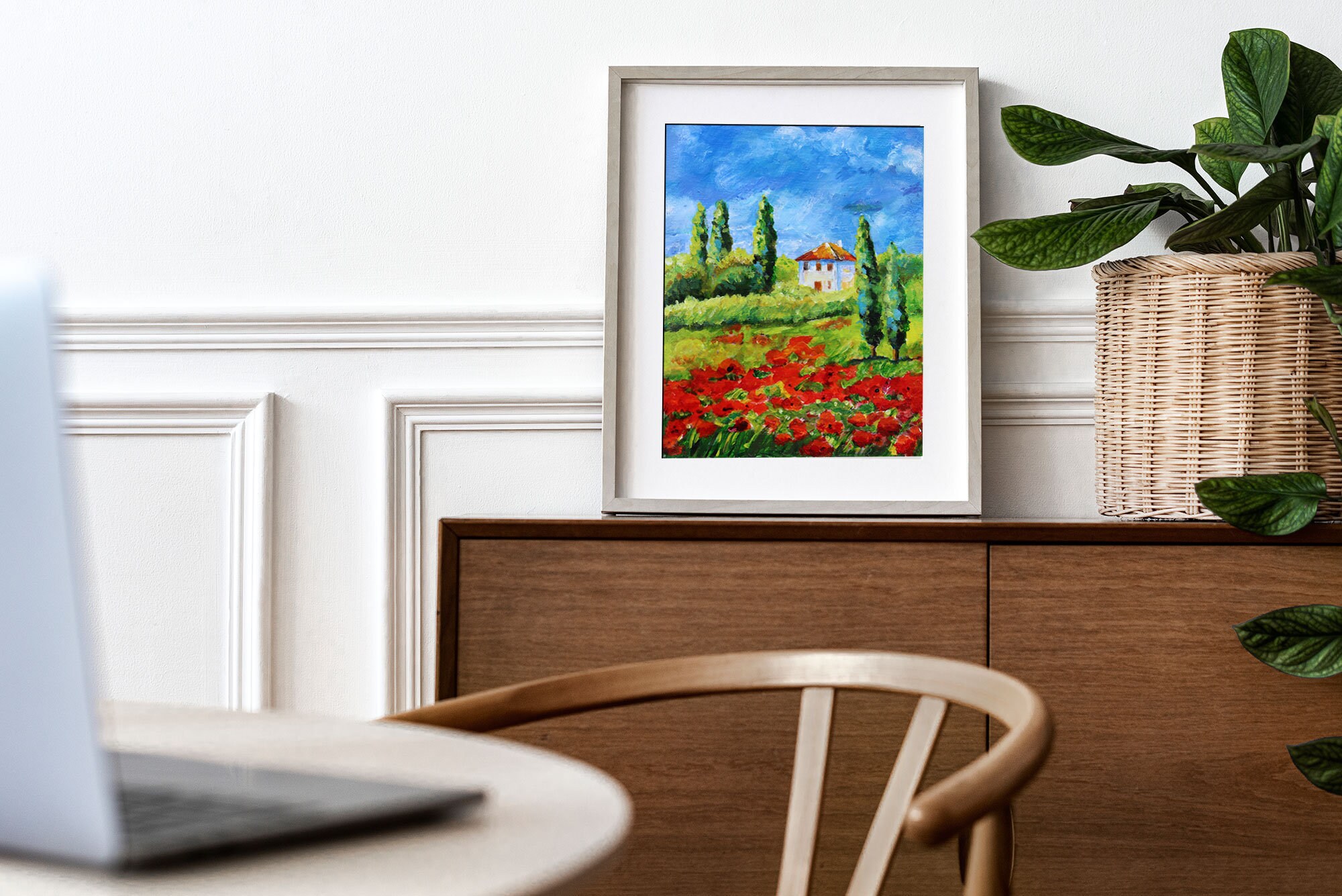 Tuscany Painting Poppy Original Art Italy Original Artwork Tuscany ...