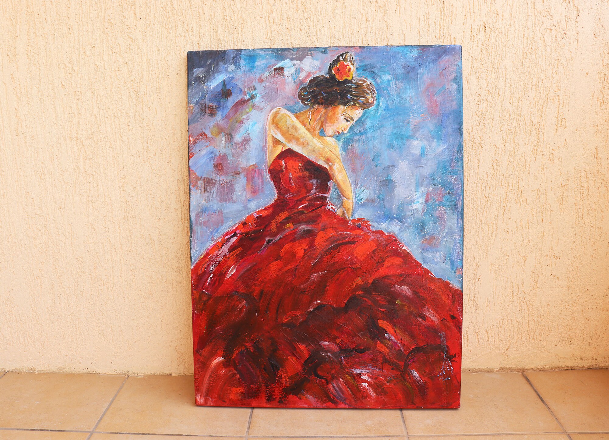 Dama De Vermelho, Painting by Acuan