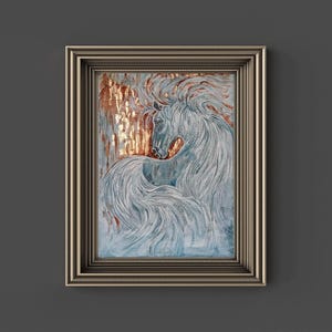 Original Horse Painting: Acrylic on Canvas, Equine Wall Art (12x16 inches)