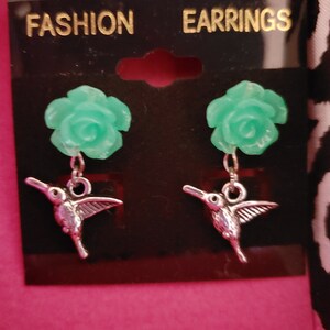 Silver hummingbird earrings