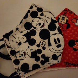 Mickey and Minnie Mouse Face Mask 2pk