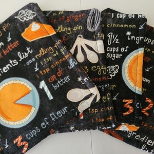 Pumpkin Pie Recipe Coasters 4pk