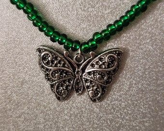 Green Butterfly Necklace
