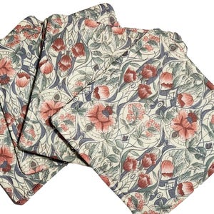 Pink Floral Coasters 4pk