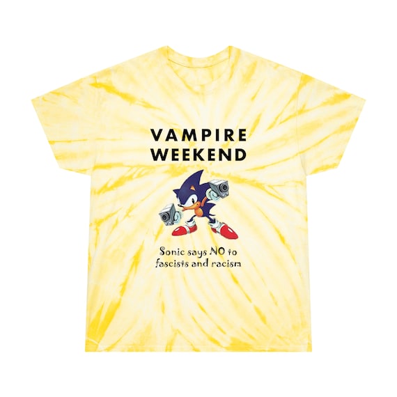 Tie-dye Vampire Weekend Sonic Says NO to Fascists and Racism Tee