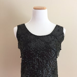 Late 1950's-Early 1960's Vintage Black Beaded and Sequined Shell/Gimbels image 1