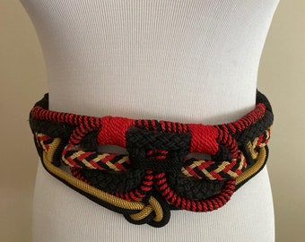 Amiee Lynn Black Patent Leather Adjustable Belt Gold Hook & Loop Amiee Lynn Black Patentgg Leather Adjustable Belt Gold Hook  main image 2