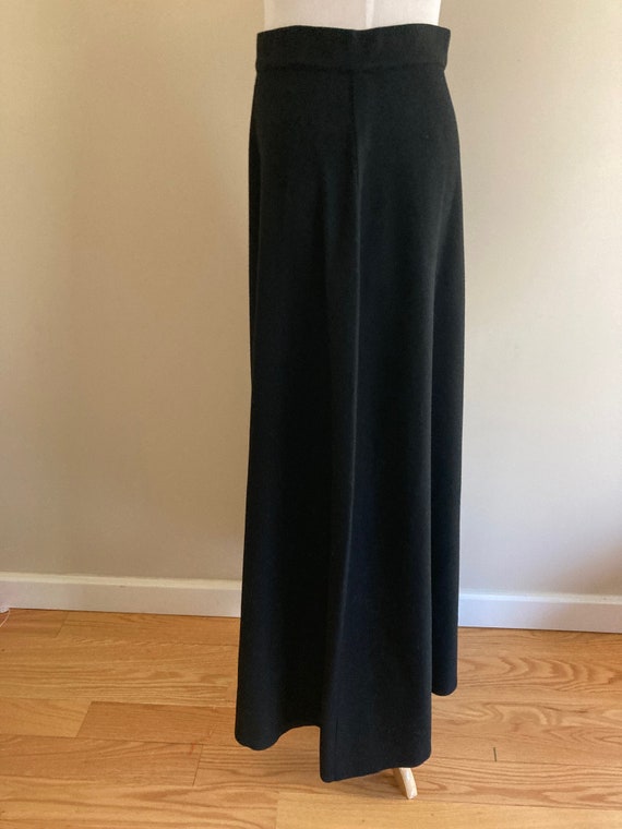 1970's Vintage Black Wool Maxi Skirt/Unlined - image 2